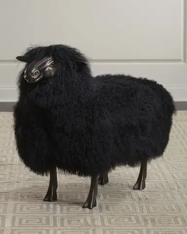 Interlude Home Maddox Sheepskin Bench | Thumbnail 2