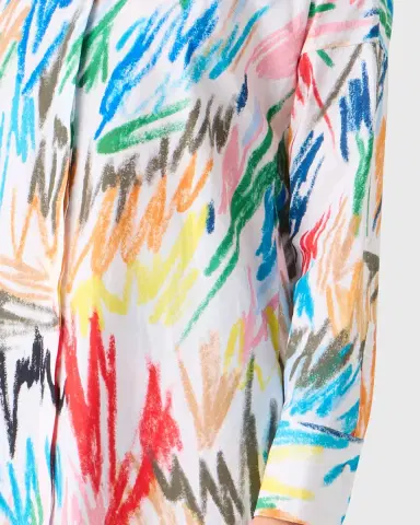 Akris punto Scribble-Print Cotton Poplin Tunic Blouse | Thumbnail 9