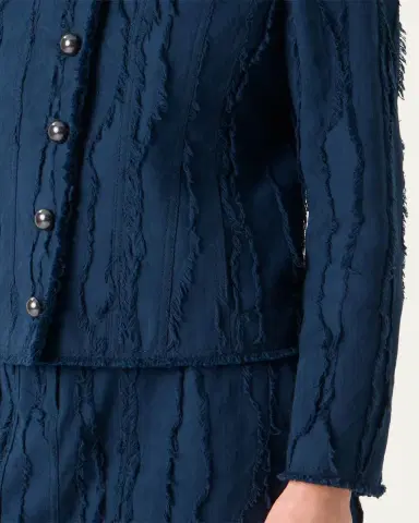 Akris punto Fringed Wave Cotton Jacquard Jacket | Thumbnail 5 Akris punto Fringed Wave Cotton Jacquard Jacket | Thumbnail 5