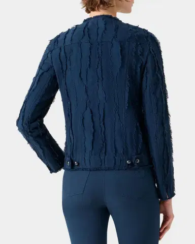 Akris punto Fringed Wave Cotton Jacquard Jacket | Thumbnail 7 Akris punto Fringed Wave Cotton Jacquard Jacket | Thumbnail 7