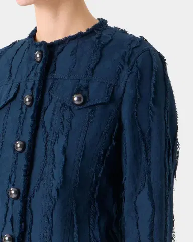 Akris punto Fringed Wave Cotton Jacquard Jacket | Thumbnail 9 Akris punto Fringed Wave Cotton Jacquard Jacket | Thumbnail 9