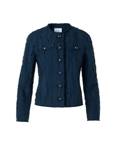 Akris punto Fringed Wave Cotton Jacquard Jacket | Thumbnail 1 Akris punto Fringed Wave Cotton Jacquard Jacket | Thumbnail 1