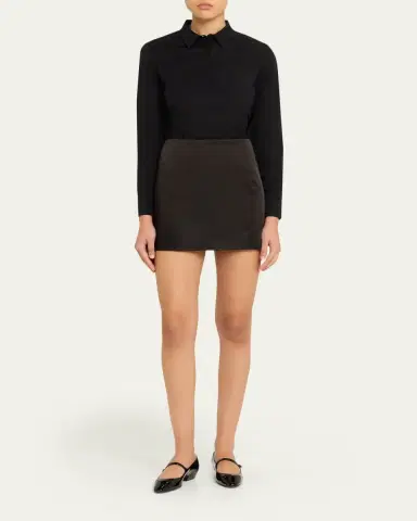 LIBEROWE Vera Duchess Satin Mini Skirt | Thumbnail 2