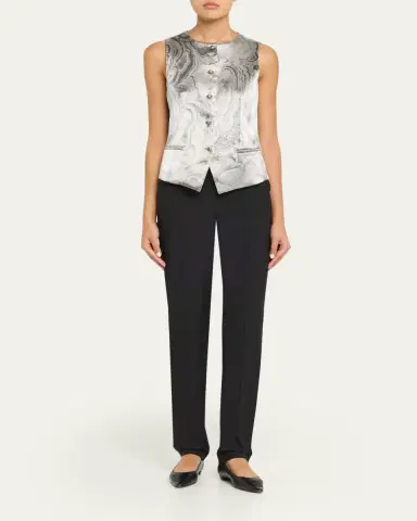 Giorgio Armani Watercolor-Print Slim Waistcoat | Thumbnail 2
