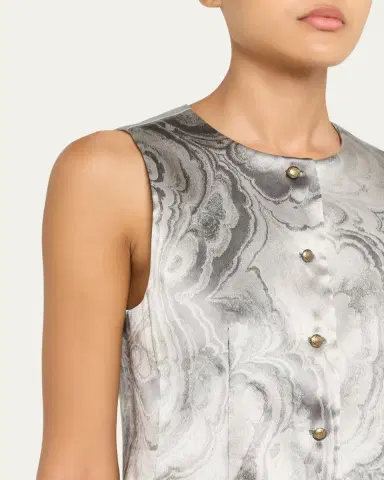 Giorgio Armani Watercolor-Print Slim Waistcoat | Thumbnail 5