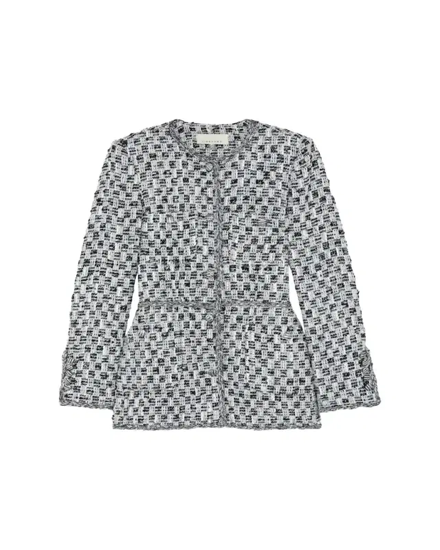 Liberowe Diya Metallic Tweed Single-Breasted Jacket