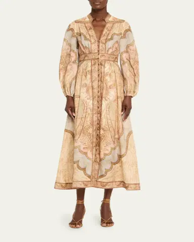 Zimmermann Wanderlust Plunge Midi Dress | Thumbnail 2