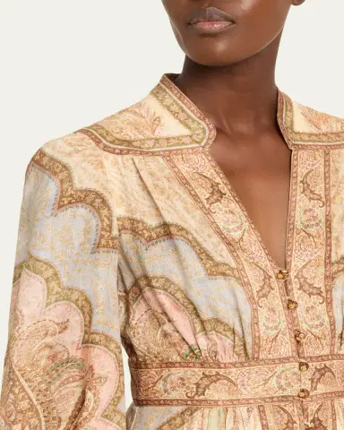 Zimmermann Wanderlust Plunge Midi Dress | Thumbnail 5