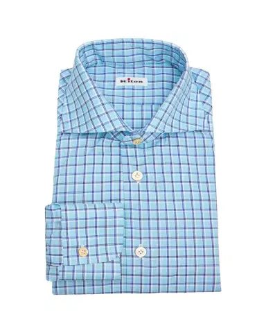 Kiton Men's Cotton Check Classic-Fit Dress Shirt | Thumbnail 1