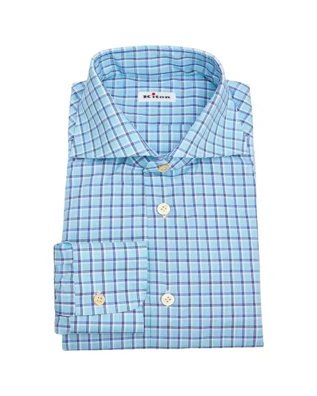 Men's Cotton Check Classic-Fit Dress Shirt