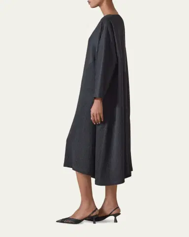 Eskandar Wide A-Line Scoop-Neck Midi Dress | Thumbnail 4 Eskandar Wide A-Line Scoop-Neck Midi Dress | Thumbnail 4