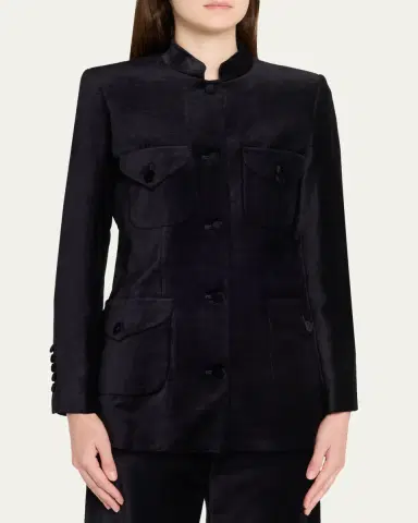 LIBEROWE Raja Velvet Single-Breasted Jacket | Thumbnail 4