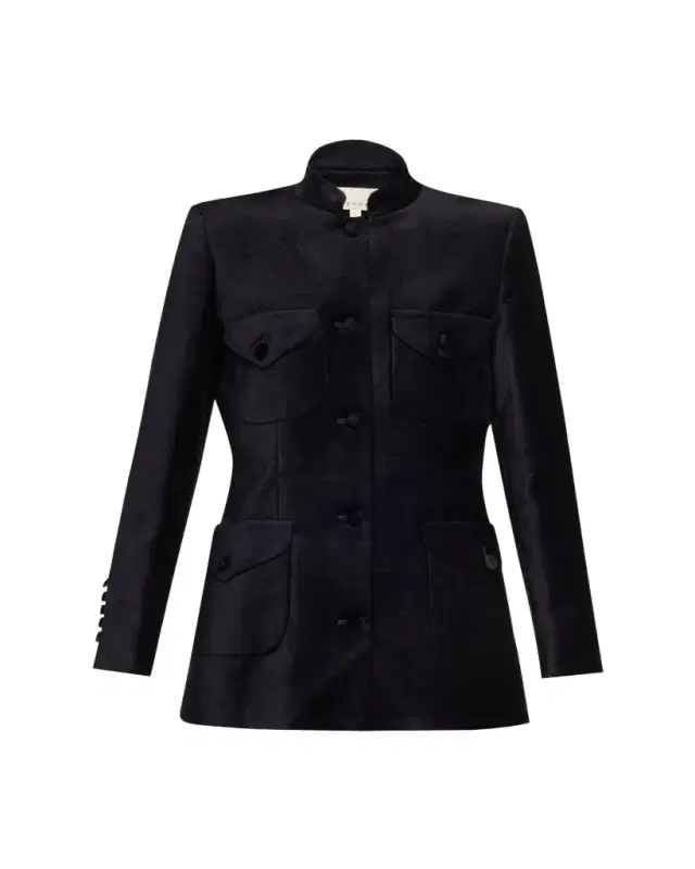 Raja Velvet Single-Breasted Jacket