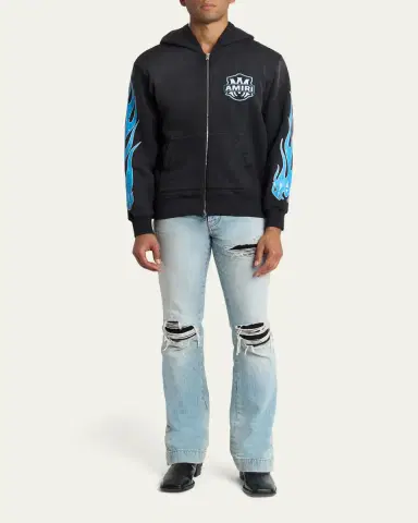 Amiri Men's MA Flames Full-Zip Hoodie | Thumbnail 2
