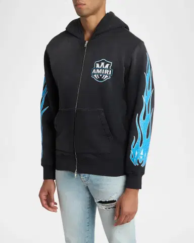 Amiri Men's MA Flames Full-Zip Hoodie | Thumbnail 8