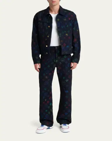 Casablanca Men's Heat Map Denim Jacket | Thumbnail 2 Casablanca Men's Heat Map Denim Jacket | Thumbnail 2