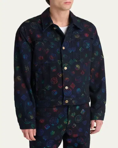 Casablanca Men's Heat Map Denim Jacket | Thumbnail 4 Casablanca Men's Heat Map Denim Jacket | Thumbnail 4