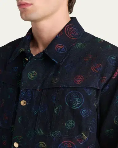 Casablanca Men's Heat Map Denim Jacket | Thumbnail 5 Casablanca Men's Heat Map Denim Jacket | Thumbnail 5