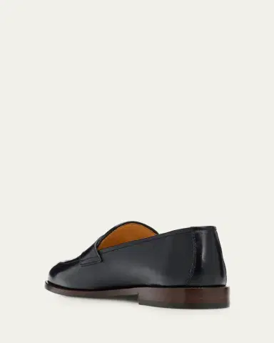 Brunello Cucinelli Men's Woven Vamp Leather Penny Loafers | Thumbnail 2