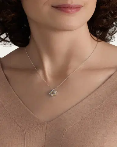 Procaccia Jewelry 18K Yellow Gold Large Star of David Pave Diamond Necklace | Thumbnail 2 Procaccia Jewelry 18K Yellow Gold Large Star of David Pave Diamond Necklace | Thumbnail 2