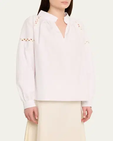 Lafayette 148 New York Soutache-Inset Cotton Poplin Shirt | Thumbnail 4 Lafayette 148 New York Soutache-Inset Cotton Poplin Shirt | Thumbnail 4