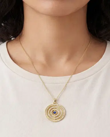 Procaccia Jewelry 18K Yellow Gold The Good Eye Pendant Necklace | Thumbnail 2 Procaccia Jewelry 18K Yellow Gold The Good Eye Pendant Necklace | Thumbnail 2