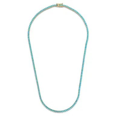 Jennifer Meyer 3-Prong Turquoise Tennis Necklace | Thumbnail 2 Jennifer Meyer 3-Prong Turquoise Tennis Necklace | Thumbnail 2