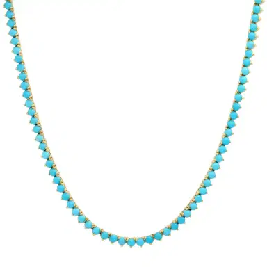 Jennifer Meyer 3-Prong Turquoise Tennis Necklace | Thumbnail 1 Jennifer Meyer 3-Prong Turquoise Tennis Necklace | Thumbnail 1