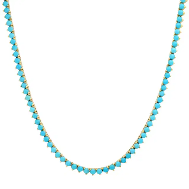 Jennifer Meyer 3-Prong Turquoise Tennis Necklace