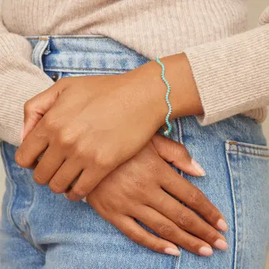 Jennifer Meyer 3-Prong Turquoise Wave Tennis Bracelet | Thumbnail 2