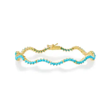 Jennifer Meyer 3-Prong Turquoise Wave Tennis Bracelet | Thumbnail 1