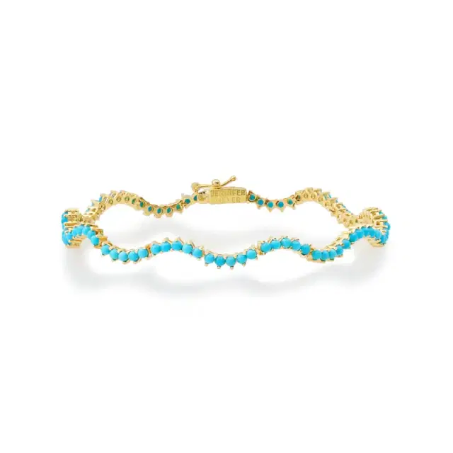 Jennifer Meyer 3-Prong Turquoise Wave Tennis Bracelet