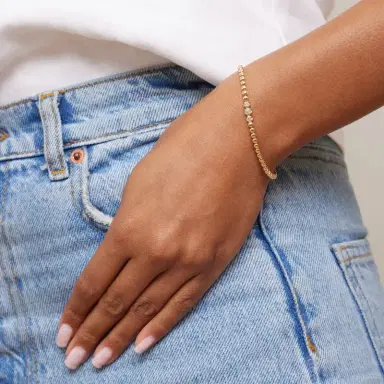 Jennifer Meyer Bezel Tennis Bracelet with 3 Illusion Set Diamonds | Thumbnail 2