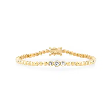 Jennifer Meyer Bezel Tennis Bracelet with 3 Illusion Set Diamonds | Thumbnail 1