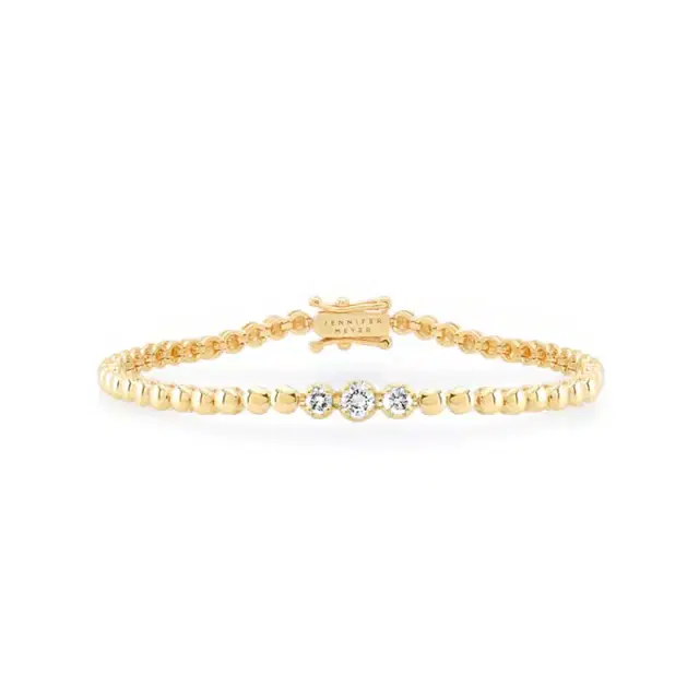 Jennifer Meyer Bezel Tennis Bracelet with 3 Illusion Set Diamonds