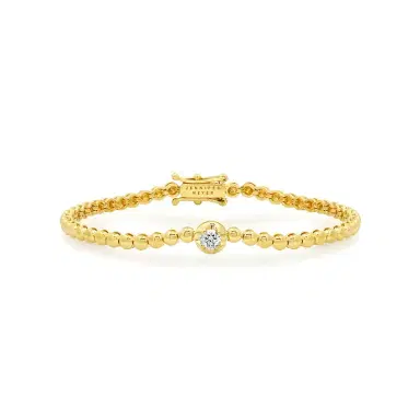 Jennifer Meyer Bezel Tennis Bracelet With Illusion Set Diamond Center | Thumbnail 1