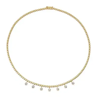 Jennifer Meyer Bezel Tennis Necklace With 7 Medium Illusion Set Diamonds | Thumbnail 2 Jennifer Meyer Bezel Tennis Necklace With 7 Medium Illusion Set Diamonds | Thumbnail 2