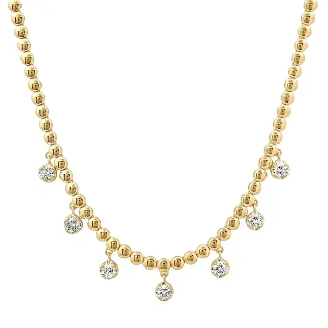 Jennifer Meyer Bezel Tennis Necklace With 7 Medium Illusion Set Diamonds