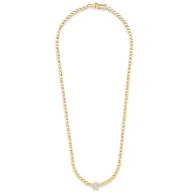 Jennifer Meyer Bezel Tennis Necklace with Illusion Set Diamond Accent | Thumbnail 2