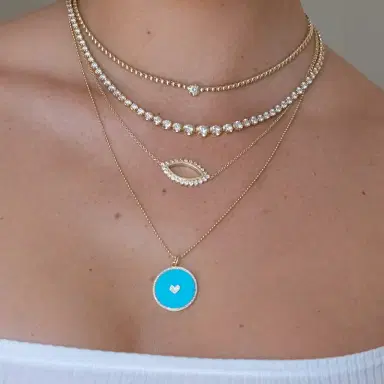 Jennifer Meyer Bezel Tennis Necklace with Illusion Set Diamond Accent | Thumbnail 6