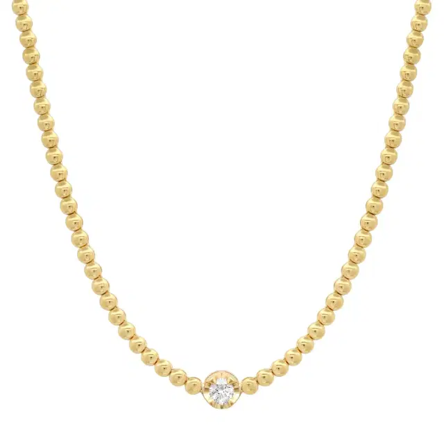 Jennifer Meyer Bezel Tennis Necklace with Illusion Set Diamond Accent