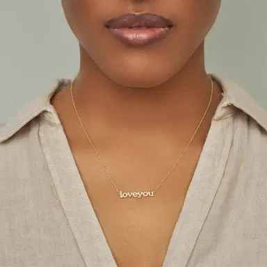 Jennifer Meyer Diamond Love You Necklace | Thumbnail 4