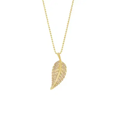 Jennifer Meyer Diamond Small Leaf Necklace | Thumbnail 1 Jennifer Meyer Diamond Small Leaf Necklace | Thumbnail 1