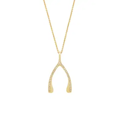 Jennifer Meyer Diamond Wishbone Necklace | Thumbnail 1