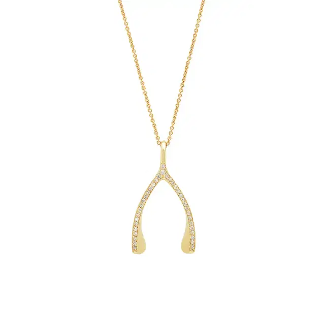 Jennifer Meyer Diamond Wishbone Necklace