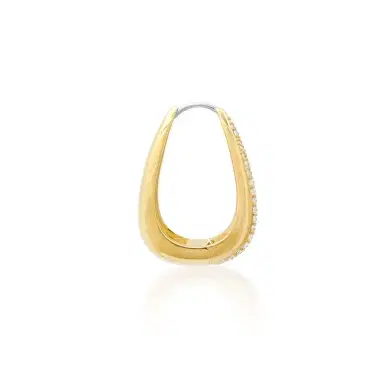 Jennifer Meyer Elongated Teardrop Huggies With Diamond Pave | Thumbnail 3 Jennifer Meyer Elongated Teardrop Huggies With Diamond Pave | Thumbnail 3