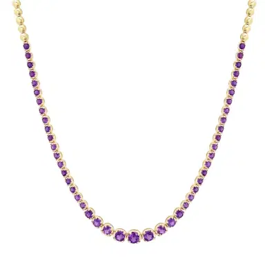 Jennifer Meyer Graduated Amethyst Tennis Necklace | Thumbnail 1 Jennifer Meyer Graduated Amethyst Tennis Necklace | Thumbnail 1