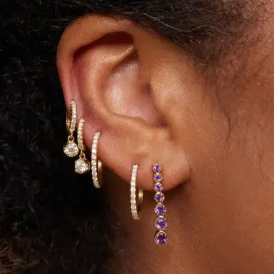 Jennifer Meyer Graduated Amethyst Tennis Studs | Thumbnail 4 Jennifer Meyer Graduated Amethyst Tennis Studs | Thumbnail 4