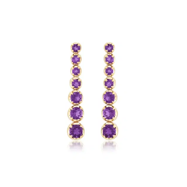 Jennifer Meyer Graduated Amethyst Tennis Studs