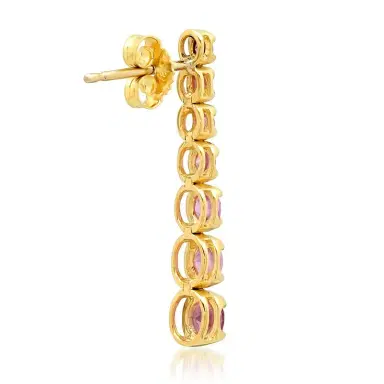 Jennifer Meyer Graduated Pink Sapphire Tennis Studs | Thumbnail 2 Jennifer Meyer Graduated Pink Sapphire Tennis Studs | Thumbnail 2